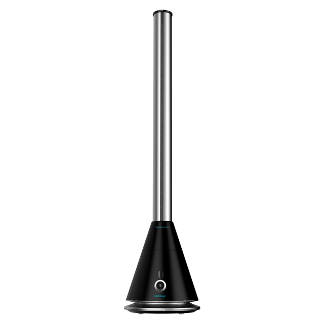 EnergySilence 9800 Skyline Bladeless Black. Coluna de ar sem pás com controlo remoto e temporizador, 26 W, 38" (96 cm) de altura, motor de cobre, 9 velocidades, preto