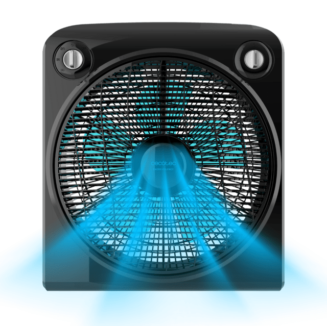 EnergySilence 5999 Power Box Black. Ventilador de Suelo con Temporizador, 50 W y 3 Velocidades