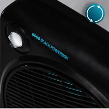 Bodenventilator EnergySilence 6000 PowerBox Black. 5 Ventilatorflügel. 50W 3 Geschwindigkeitsstufen Kupfer Motor. Oszillierender Gitter. 2 Std.-Timer