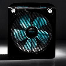 EnergySilence 6000 PowerBox Black. Ventilador de Suelo con Temporizador, 50 W, 5 aspas de 30 cm de diámetro, 3 Velocidades, Motor de Cobre, Rejilla Rotatoria, Negro
