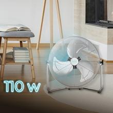 EnergySilence 4300 Pro. Ventilador Industrial de 110 W, 3 Aspas Metálicas de 18" (45 cm), 3 Velocidades, Motor de Cobre, Inclinación Ajustable, Acabado Cromado