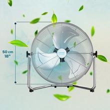 Ventilatore industriale EnergySilence 4300 Pro 3 pale metalliche di 18" (45cm), 3 velocità, motore in rame, regolabile, rifiniture in nero, 110W