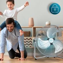 EnergySilence 4300 Pro. Ventilador Industrial de 110 W, 3 Aspas Metálicas de 18" (45 cm), 3 Velocidades, Motor de Cobre, Inclinación Ajustable, Acabado Cromado