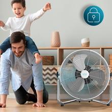 EnergySilence 4500 GyroPro. Ventilador Industrial de 110 W, Oscilación Automática, 3 velocidades, Motor de Cobre, Ajustable, Acabado Cromado