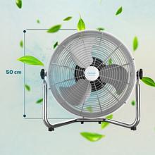 EnergySilence 4500 GyroPro. Ventilador Industrial de 110 W, Oscilación Automática, 3 velocidades, Motor de Cobre, Ajustable, Acabado Cromado