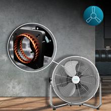 EnergySilence 5000 Pro. Ventilador Industrial de 120 W, 3 Aspas Metálicas de 20" (51 cm), Motor de Cobre, 3 Velocidades, Inclinación Ajustable, Acabado Cromado