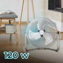 EnergySilence 5000 Pro. Ventilador Industrial de 120 W, 3 Aspas Metálicas de 20" (51 cm), Motor de Cobre, 3 Velocidades, Inclinación Ajustable, Acabado Cromado