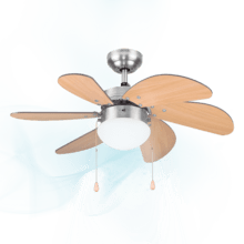 Ventilatore da soffitto EnergySilence Aero 350. 81 cm di diametro, luce, 6 pale reversibili, 3 velocità e funzione inverno, 50 W