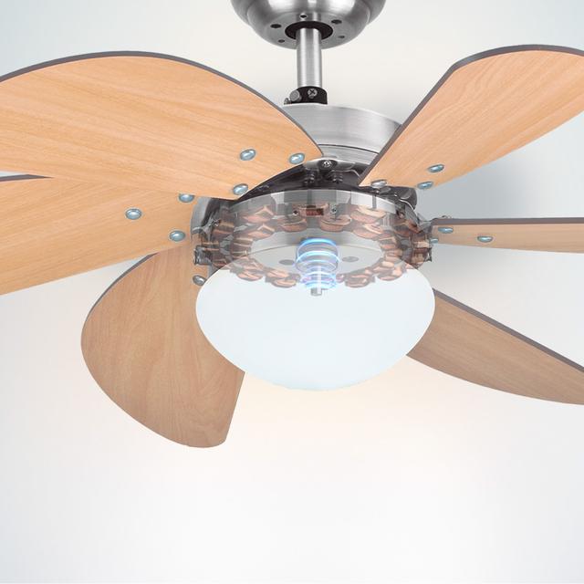 Ventilatore da soffitto EnergySilence Aero 350. 81 cm di diametro, luce, 6 pale reversibili, 3 velocità e funzione inverno, 50 W