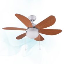 Ventilatore da soffitto EnergySilence Aero 360. 6 pale, 36”, 3 velocità, con lampada, pale reversibili, 50 W