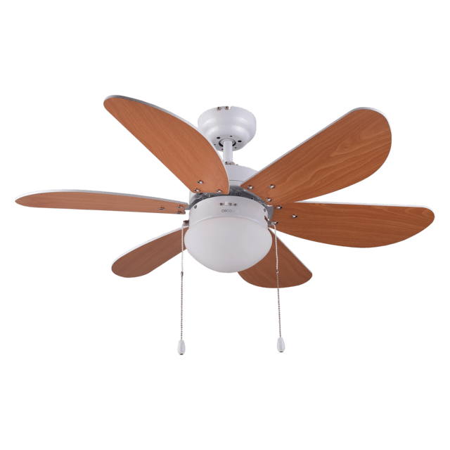 Ventilador de techo CECOTEC EnergySilence Aero 360 blanco y madera con luz