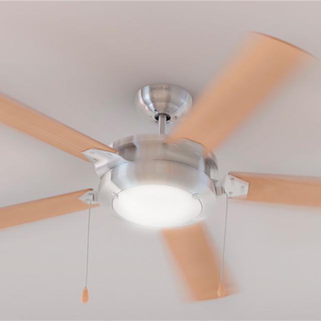 Ventilatore da soffitto EnergySilence Aero 540. 132 cm di diametro, luce, 5 pale reversibili, 3 velocità e funzione inverno, 60 W