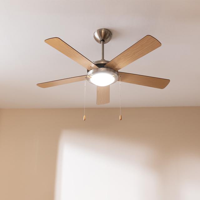 Ventilatore A Soffitto Con Luce LED In Legno Chiaro 72W - 5 Pale, Telecomando, Timer E 3 Velocità - 2