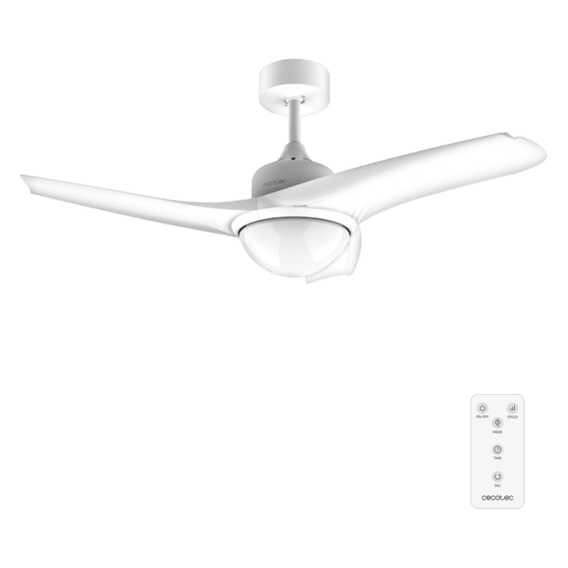 EnergySilence Aero 460. Ventilador de Techo con Mando a Distancia, Temporizador y Luz LED. Potencia 49 W, 106 cm de Diámetro, 3 Aspas, 3 Velocidades, Función Invierno, Diseño en blanco