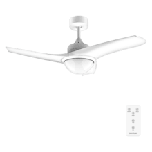 EnergySilence Aero 460. Ventilador de Techo con Mando a Distancia, Temporizador y Luz LED. Potencia 49 W, 106 cm de Diámetro, 3 Aspas, 3 Velocidades, Función Invierno, Diseño en blanco