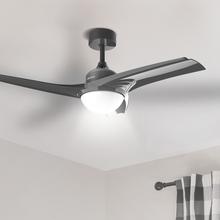 EnergySilence Aero 470. Ventilador de Techo con Mando a Distancia, Temporizador y Luz LED, 49 W, 106 cm de Diámetro, 3 Aspas, 3 Velocidades, Función Invierno, Gris Marengo