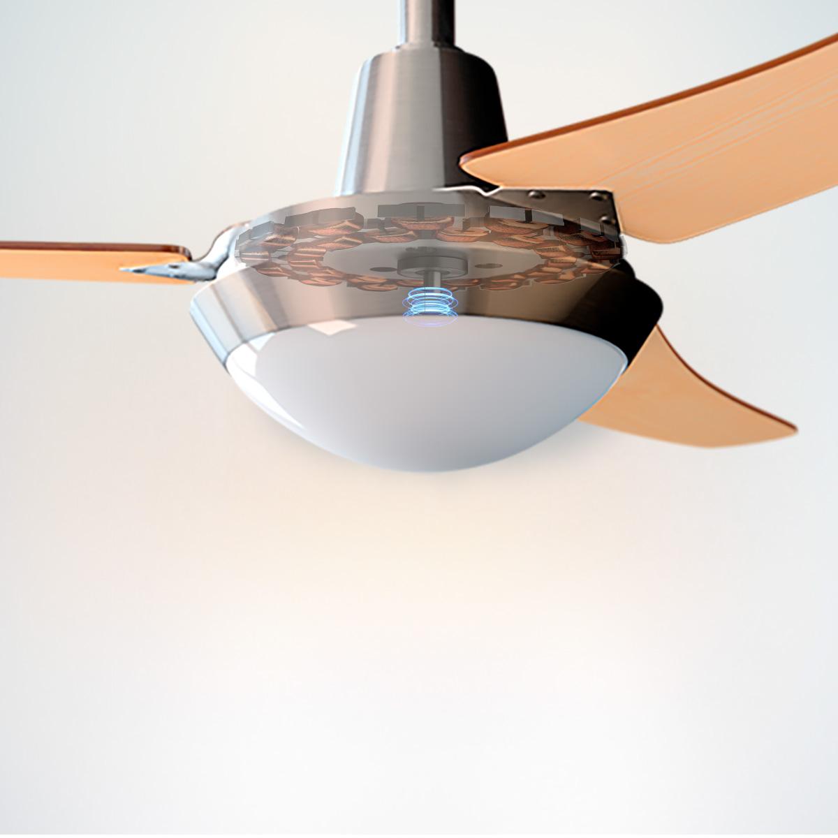 Ventilador de techo reversible con 50 W de potencia y 92 cm de color blanco  y naranja EnergySilence Aero 3600 Cecotec