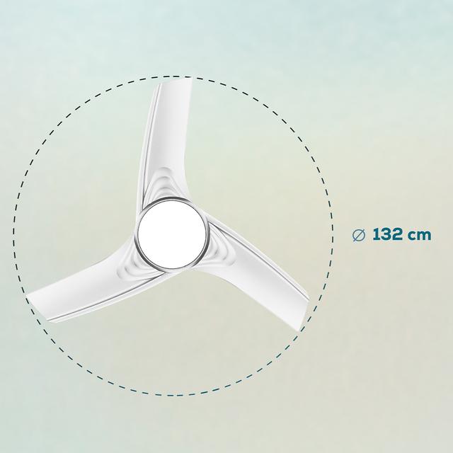 Ventilatore da soffitto EnergySilence Aero 550. Telecomando, 132 cm di diametro, 3 pale, 3 velocità, funzione inverno, 60 W