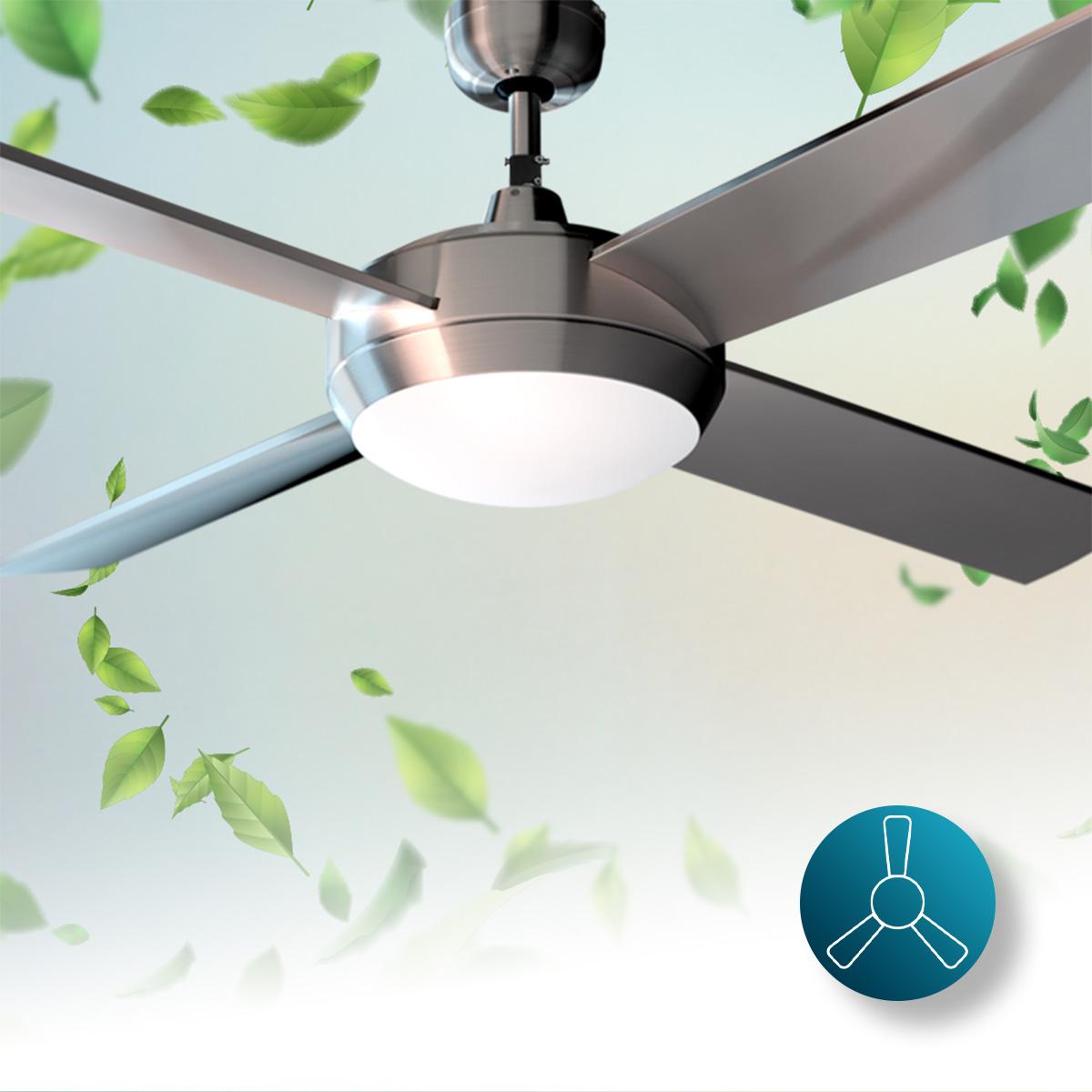 Cecotec EnergySIlence Aero 570 Ventilador de Techo con Luz LED y Mando 60W  Plata
