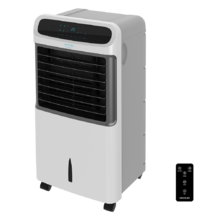 Rafraîchisseur d’air EnergySilence PureTech 6500. Double fonction Chaud/Froid, haut débit de 600 ml/h, capacité de 12 L, minuterie jusqu'à 8 heures, télécommande, 3 vitesses et 80 W.