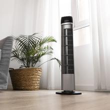 EnergySilence 850 Skyline. Ventilador de Torre con Temporizador, 45 W, Altura 33", Motor de cobre, 3 Velocidades, Oscilación automática de 70 grados, Asa trasera