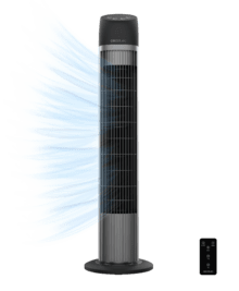 EnergySilence 7049 SkyLine Control. Ventilador de Torre con Mando a Distancia y Temporizador, 45 W, Altura 33", Motor de cobre, 3 Velocidades y Oscilación.