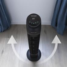 EnergySilence 8050 SkyLine Smart Digitaler Turmventilator, 3 Geschwindigkeiten, 3 Modi, Timer 7,5h, leise, Kupfermotor, weiß, 50 W, schwarz