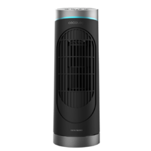 EnergySilence 3000 DeskTower Control. Ventilador de Torre con Mando a Distancia y Temporizador, 30 W, Altura 15" (38 cm), 3 Velocidades, Oscilación, Indicador LED, Negro