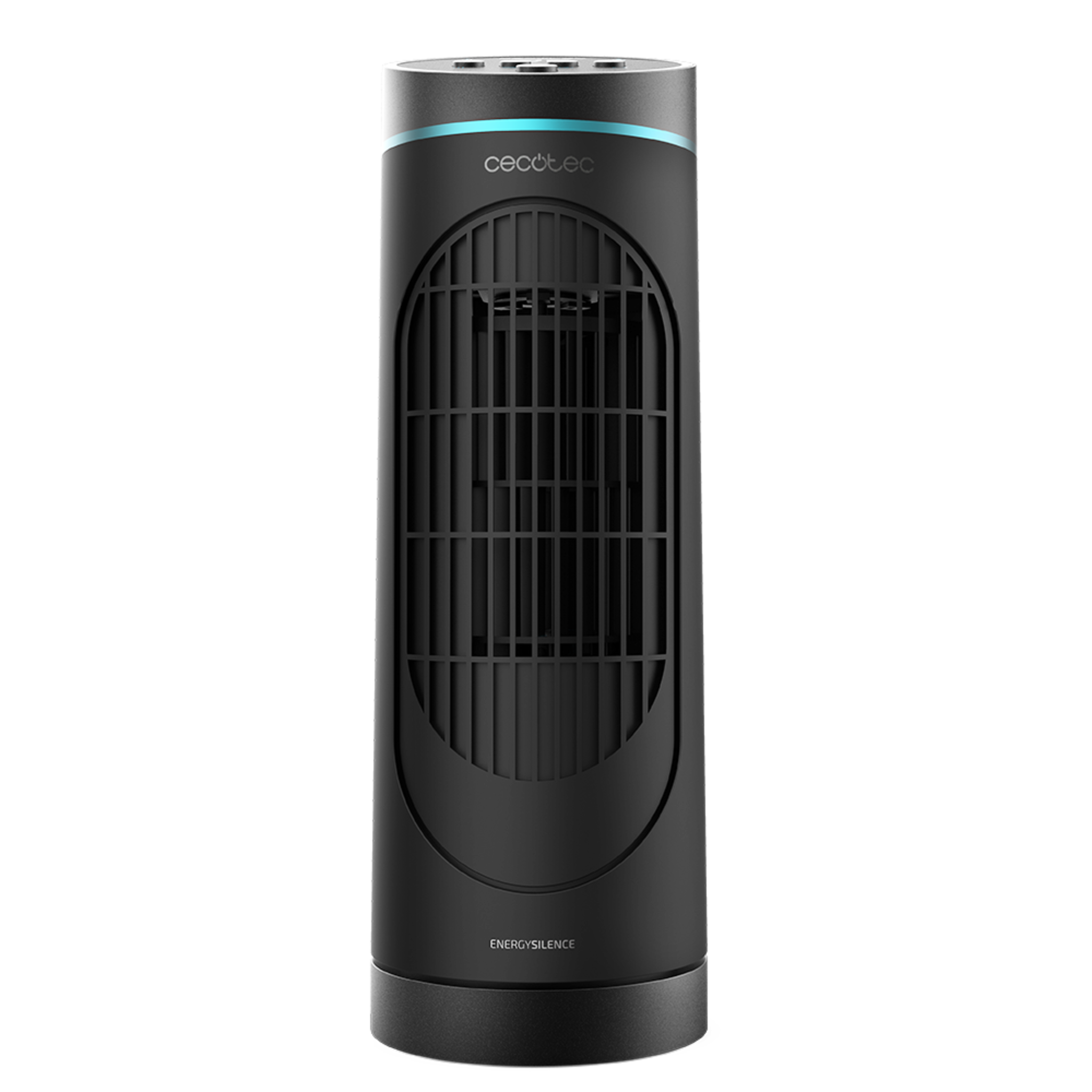 Ventilador de Torre con Mando a Distancia y Temporizador EnergySilence 3000 DeskTower Smart. 30 W, Altura 15" (38 cm), 3 Velocidades, Oscilación, Pantalla LED, Negro