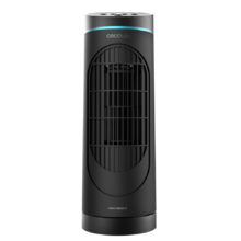 EnergySilence 3000 DeskTower Smart. Ventilador de Torre con Mando a Distancia y Temporizador, 30 W, Altura 15" (38 cm), 3 Velocidades, Oscilación, Pantalla LED, Negro