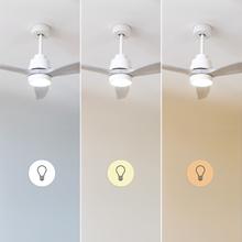 EnergySilence Aero 5200 White Design Ventilador de techo de 38W y 52” con motor DC, luz LED y mando a distancia.