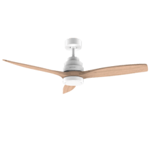 EnergySilence Aero 5250 White Design Ventilador de techo de 38 W y 52” con motor DC, luz LED, mando a distancia, 6 velocidades, temporizador y modo winter-summer