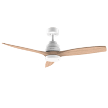 EnergySilence Aero 5250 White Design. Ventoinha de teto com controlo remoto e temporizador, 40 W, diâmetro 132 cm, motor DC, luz LED, 6 velocidades, função Inverno, branco/pás madeira