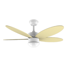 Ventilatore da soffitto con telecomando, timer e luce LED EnergySilence Aero 4250 Flow SunLight. 40 W, Motore DC, 42", 5 Pale Reversibili, 6 Velocità, Funzione Invernale, Giallo