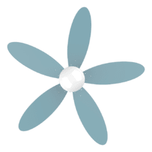 EnergySilence Aero 4250 Flow Sky Deckenventilator mit Fernbedienung, Zeitschaltuhr und LED-Licht. 40 W, DC-Motor, 42", 5 umkehrbare Klingen, 6 Geschwindigkeiten, Winterfunktion, blau