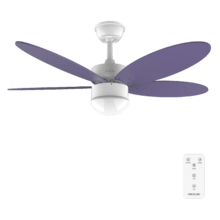 EnergySilence Aero 4250 Flow Purple. Ventoinha de teto com controlo remoto, temporizador e luz LED, 40 W, motor DC, 42", 5 pás reversíveis, 6 velocidades, função Inverno, Cor de lilás