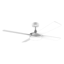 Ventilatore da soffitto con telecomando, timer e luce LED EnergySilence Aero 5200 White Line. 60 W, motore in rame, 52", 4 pale, 3 velocità, funzione invernale