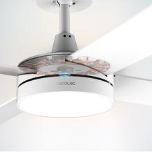 Ventilatore da soffitto con telecomando, timer e luce LED EnergySilence Aero 5200 White Line. 60 W, motore in rame, 52", 4 pale, 3 velocità, funzione invernale