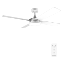 EnergySilence Aero 5200 White Line. Ventoinha de teto com controlo remoto, temporizador e luz LED, 60 W, motor de cobre, 52", 4 pás, 3 velocidades, função de Inverno