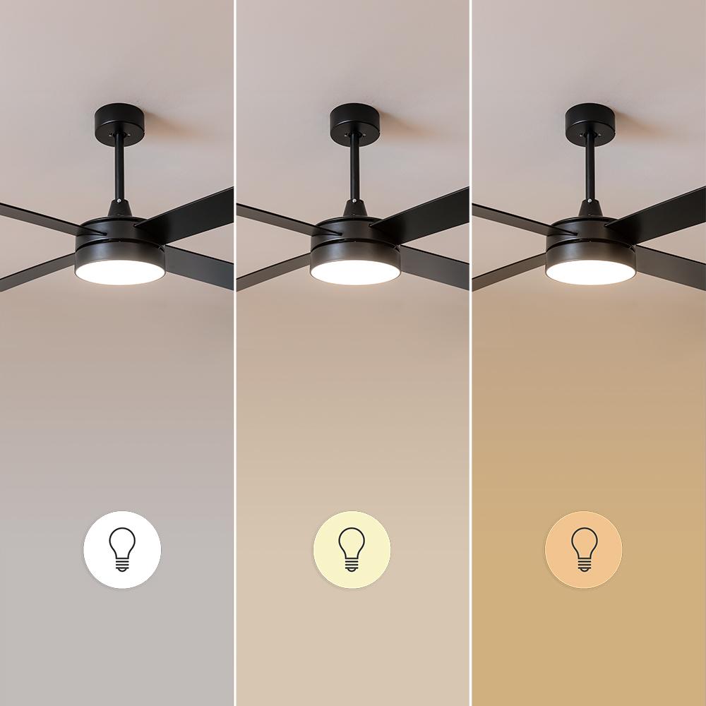Tres colores de luz LED del ventilador Cecotec EnergySilence Aero 5200 Black Line