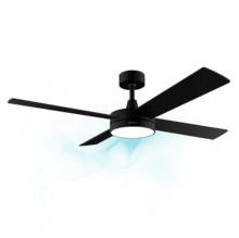 Ventilatore da soffitto con telecomando, timer e luce LED EnergySilence Aero 5200 Line. 60 W, motore in rame, 52", 4 pale, 3 velocità, funzione invernale (nero)