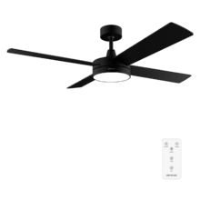 EnergySilence Aero 5200 Line. Ventilador de Techo con Mando a Distancia, Temporizador y Luz LED Ventilador de techo . 60 W, Motor de Cobre, 52", 4 Aspas, 3 Velocidades, Función Invierno (Negro)