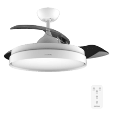 EnergySilence Aero 4280 Invisible White. Ventoinha de teto com lâminas retráteis e lâmpada, 40 W, diâmetro 42" (106 cm), temporizador, 3 tonalidades de luz, função Verão-Inverno