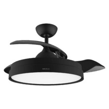 EnergySilence Aero 4279 Invisible Black Ventilador de Techo con Aspas Retráctiles y Lámpara, 40 W, Diámetro 42" (106cm), Temporizador, 3 Tonos de Luz, Función Verano-Invierno