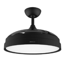 Ventilateur de plafond avec pales rétractables et lampe EnergySilence Aero 4280 Invisible Black. 40 W, 106 cm de diamètre (42"), minuterie, 3 teintes de lumière et fonctions Été/Hiver.