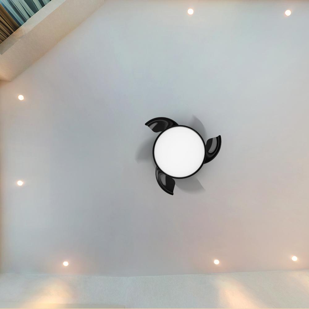 Ventilador de Techo con Aspas Retráctites y Lámpara EnergySilence Aero 4280 Invisible Black. 40 W, Diámetro 42" (106cm), Temporizador, 3 Tonos de Luz, Función Verano-Invierno