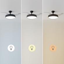 Ventilatore da soffitto con pale a scomparsa e lampada EnergySilence Aero 4280 Invisible Black. 40 W, Diametro 42" (106 cm), Timer, 3 tonalità di luce, funzione estate-inverno