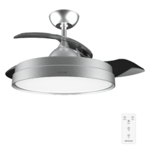 Ventilatore da soffitto con pale a scomparsa e lampada 40 W, Diametro 42" (106 cm), Timer, 3 tonalità di luce, funzione estate-inverno