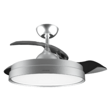 Ventilatore da soffitto con pale a scomparsa e lampada 40 W, Diametro 42" (106 cm), Timer, 3 tonalità di luce, funzione estate-inverno