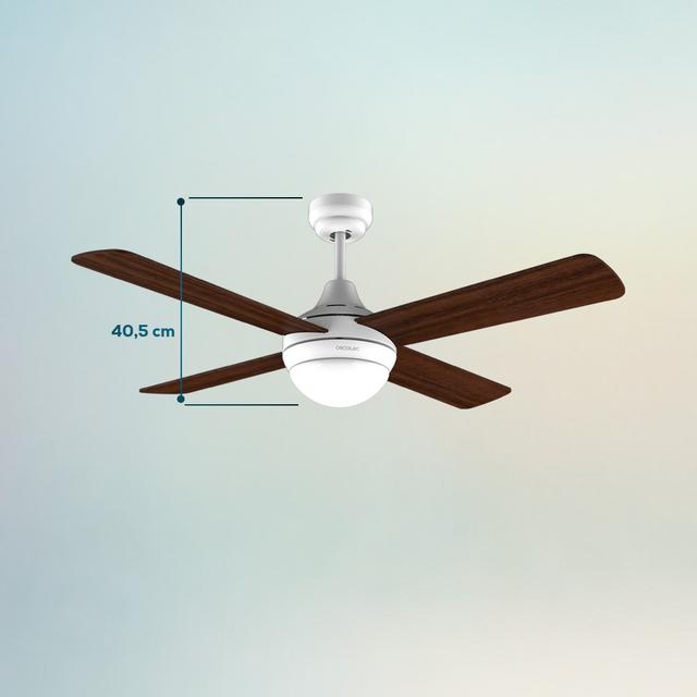 Ventilateur de plafond EnergySilence Aero 4250 Fresh 55 W et 42" avec lumière LED, télécommande, minuterie, 3 vitesses et 4 pales réversibles.